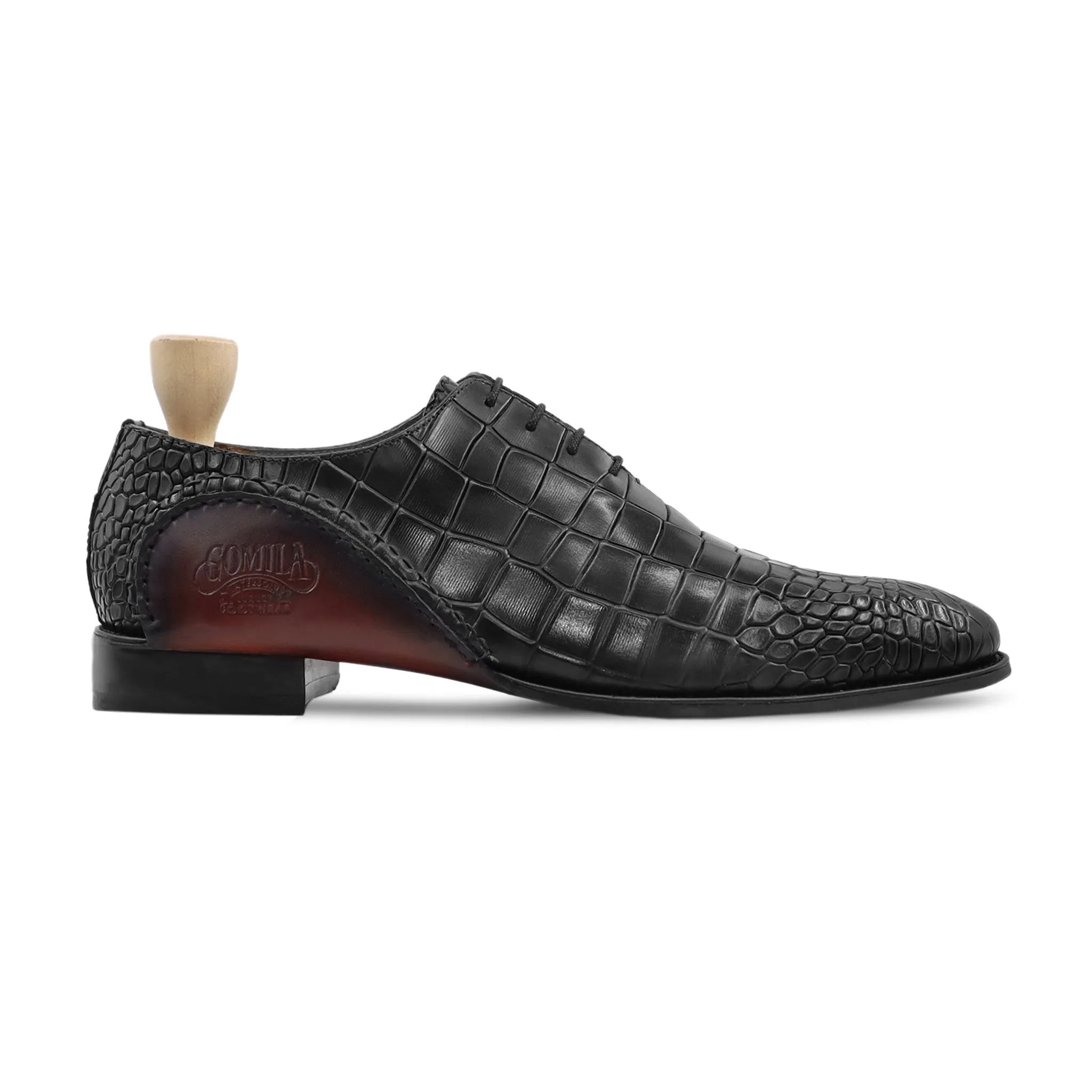 Slag - Men's Black Calf Leather Wholecut Shoe