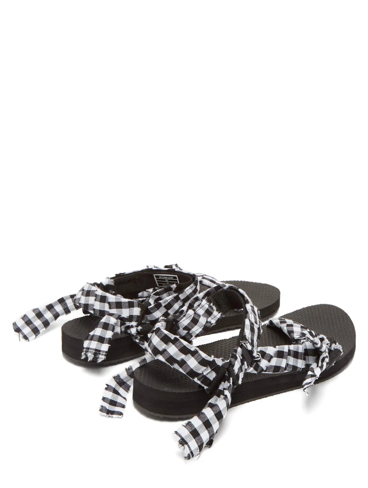 TREKKY VICHY SANDAL - BLACK WHITE GINGHAM