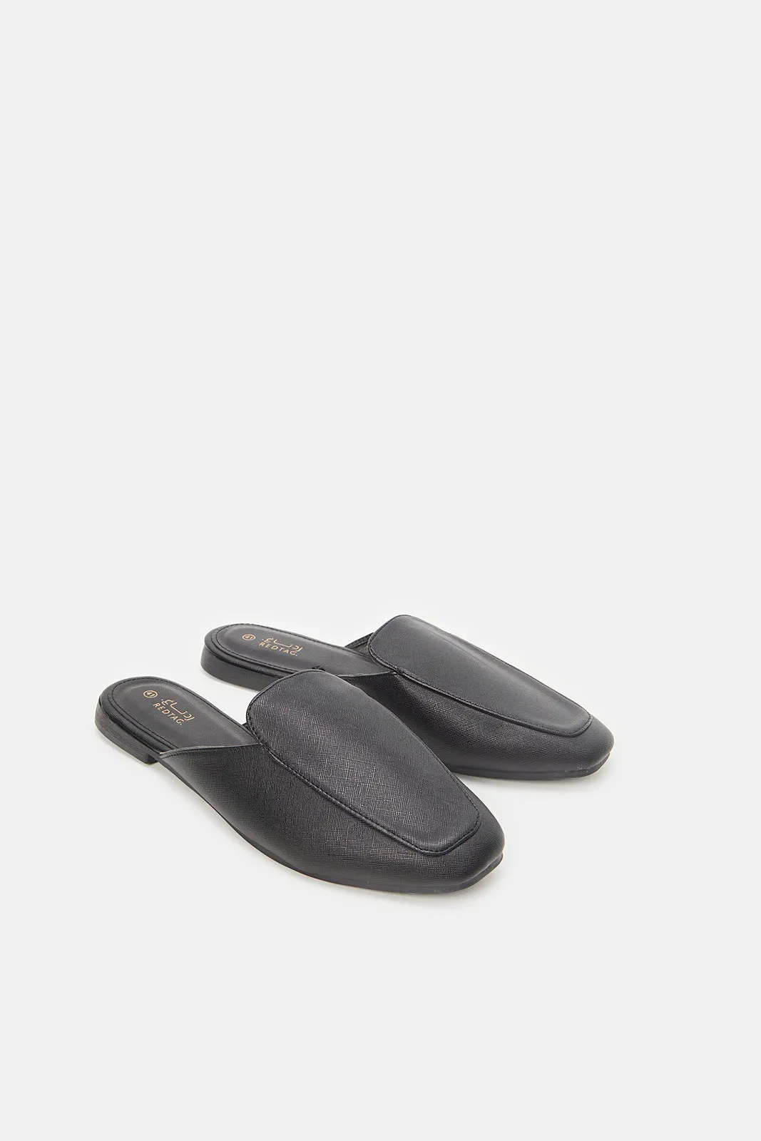 Women Black Closed Toe Mules